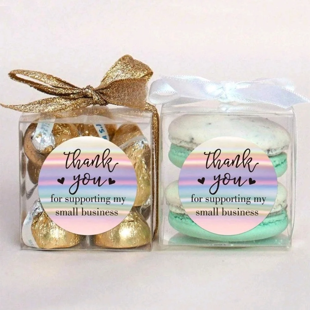 500 “Thank You”  silver Stickers